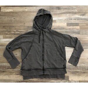 Free People FP Movement Womens Small Gray Full Zip Hoodie Sweatshirt